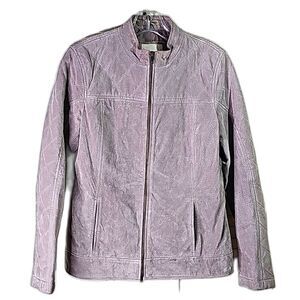 Suede Jacket by Ruff Hewn Gray Size Medium 2 Front Slit Pockets Zip Closure